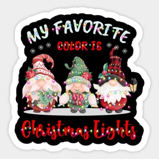 My Favorite Color is Christmas Lights Gnome Lover gift Sticker